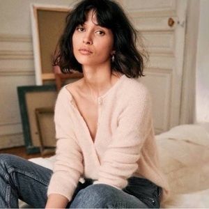 Sezane Gaspard Cardigan in Nude/Pink